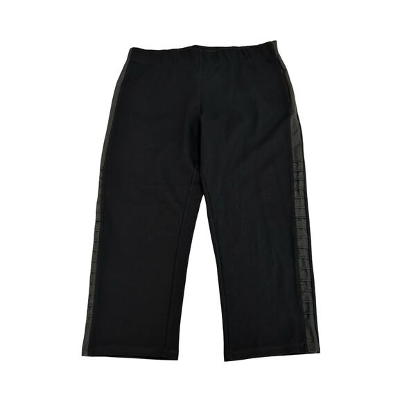 jamie sadock Pants - Jamie Sadock Capri Golf Pants Womens Size 16 Black Pull On Faux Leather Stripe